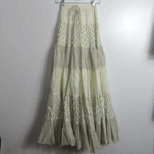 Khushboo Tiered Boho Maxi Skirt Cotton Made in India Small